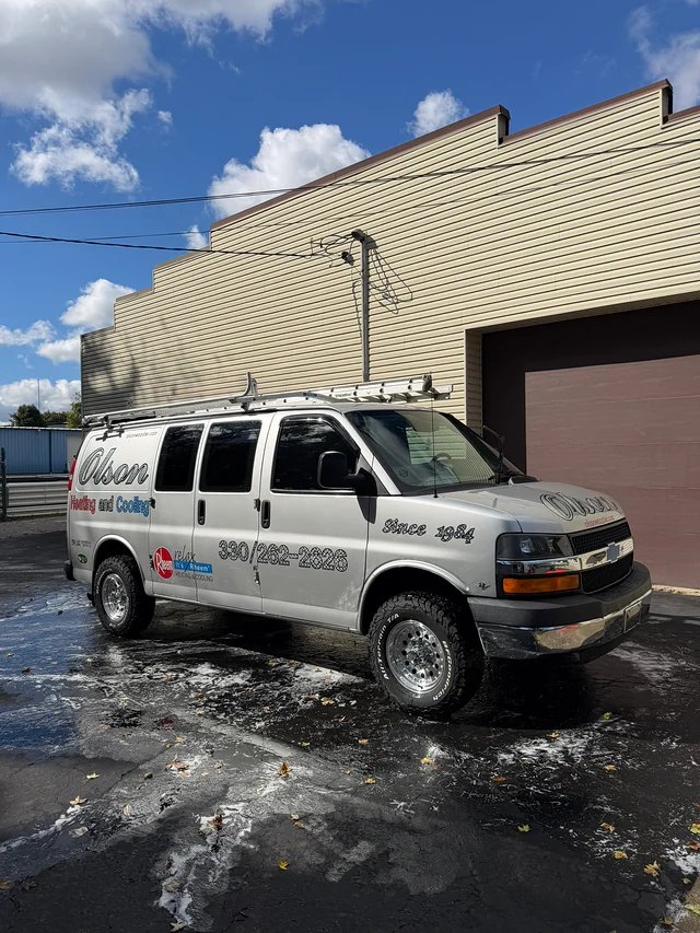 Commercial service van after detailing